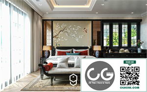 3D Indochine Bedroom Interior Model Download by Pham Quang Huy