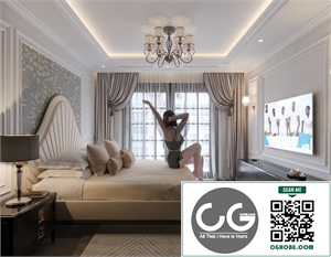 Download Free 3D Bedroom Interior Model by Nguyen Huy