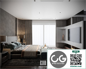 Download Free 3D Bedroom Interior Model by Hoa Pham