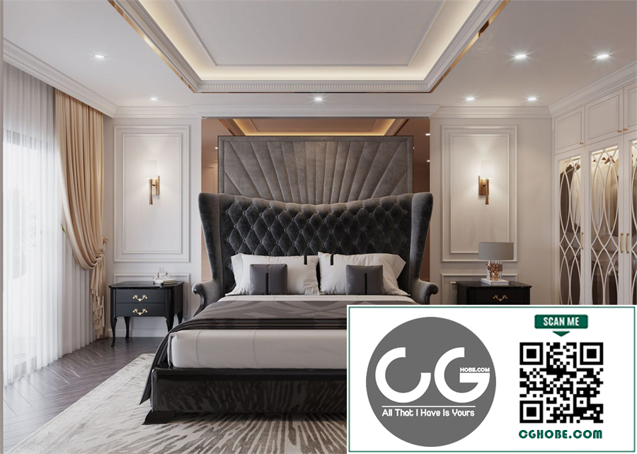 Download Free 3D Master Bedroom Interior Model by Le Tien Dung