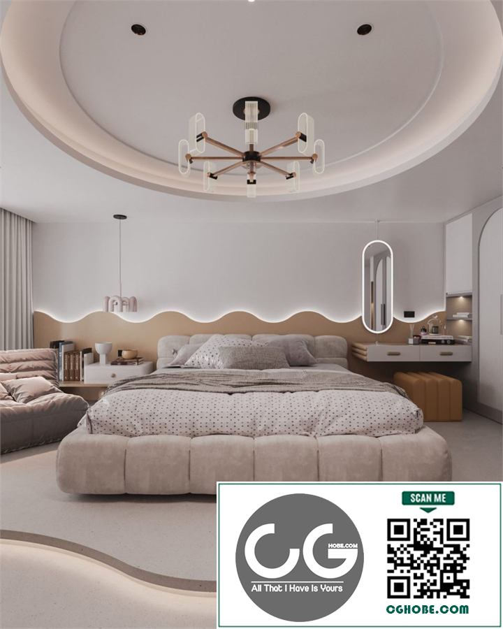 Download Free 3Ds Max Girl Bedroom Interior Model by Nguyen Tien Dai