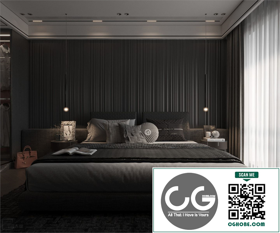 3Ds Max Master Bedroom Interior Model Download by Tran Hai