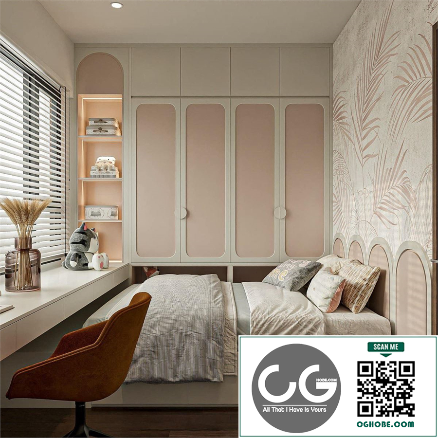 3Ds Max Bedroom Interior Model Download by Mai Long