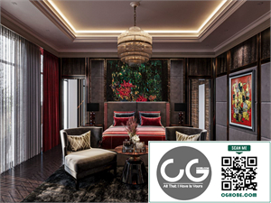 3Ds Max Bedroom Interior Model Download by Dang Nhat Minh