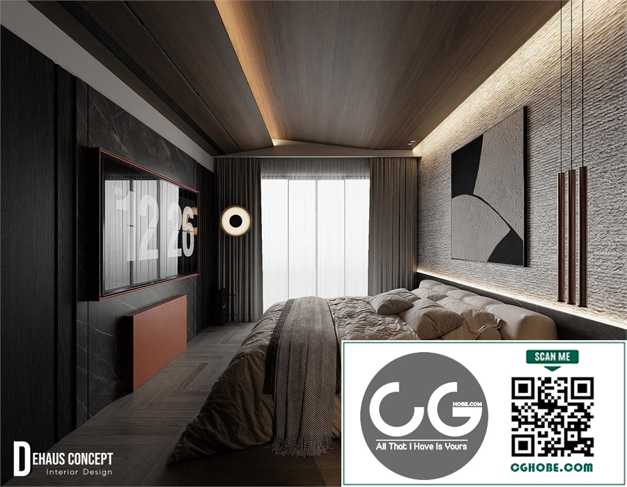 3Ds Max Master Bedroom Interior Model Download by Trung Hau Tran