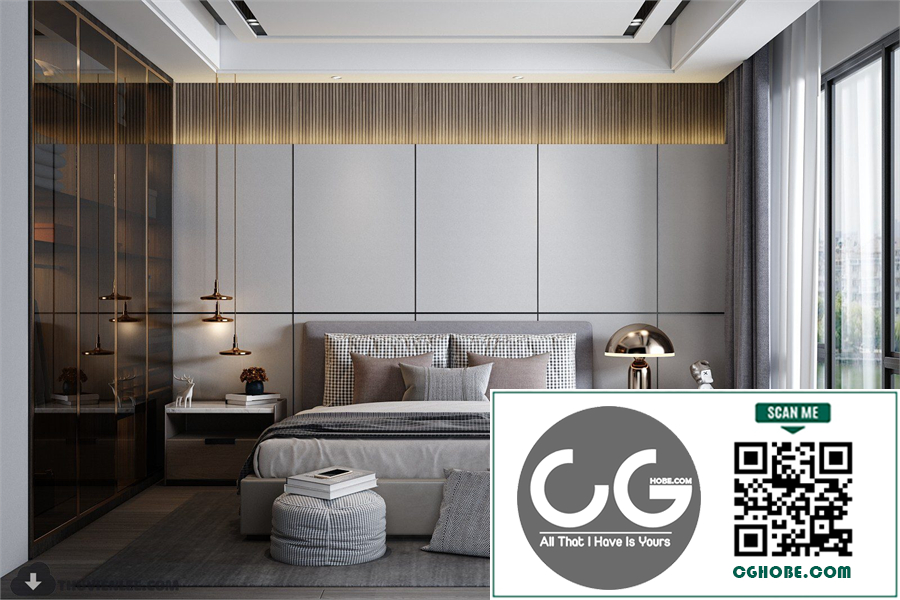 3Ds Max Bedroom Interior Model Download