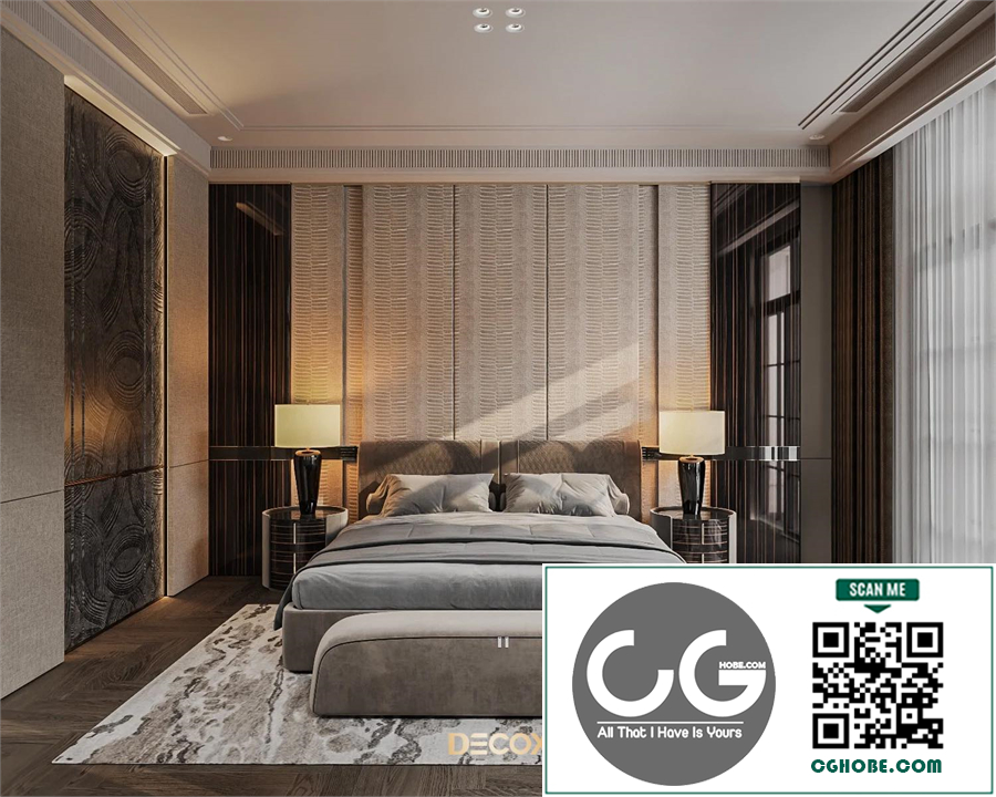 3Ds Max Bedroom Interior Model Download by Cap Trung Hieu