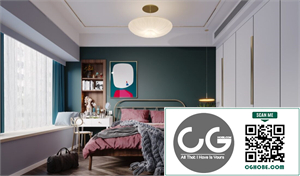 3D Interior Scenes File 3dsmax Model Bedroom 436 Free download