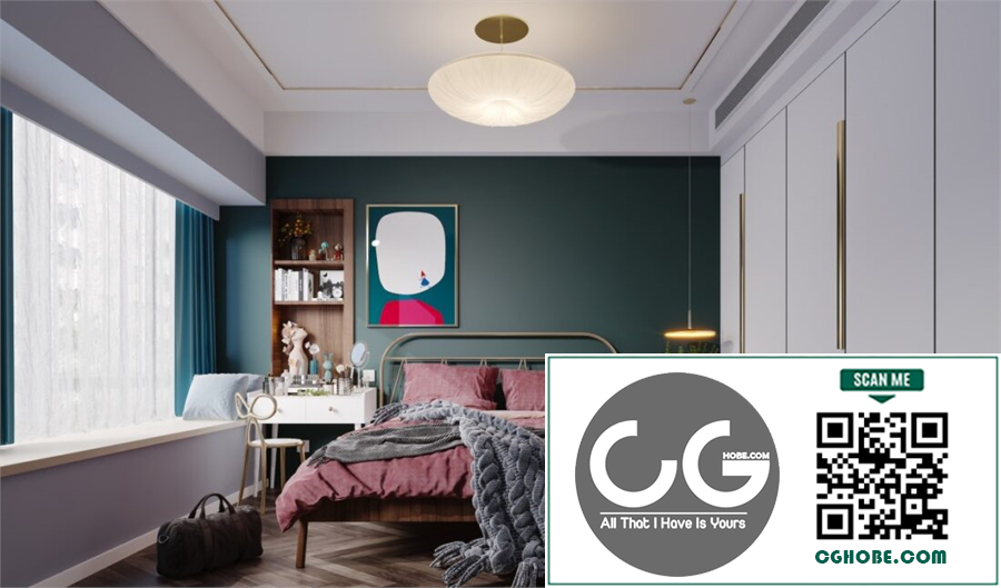 3D Interior Scenes File 3dsmax Model Bedroom 436 Free download