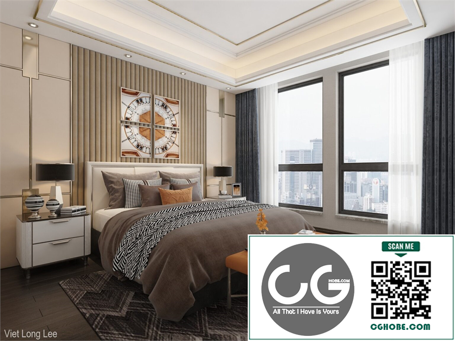 3D Interior Scenes File 3dsmax Model Bedroom 437 By Viet Long Lee