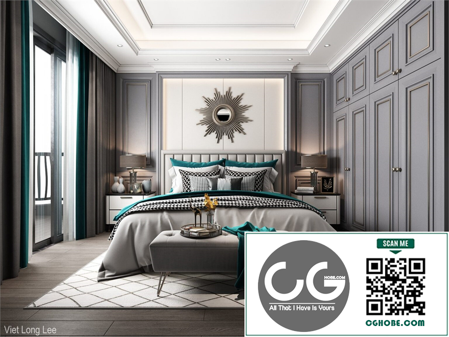3D Interior Scenes File 3dsmax Model Bedroom 438 By Viet Long Lee