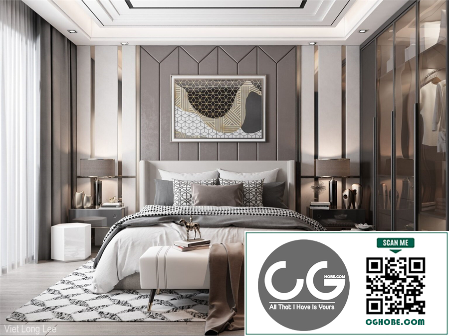 3D Interior Scenes File 3dsmax Model Bedroom 441 By Viet Long Lee