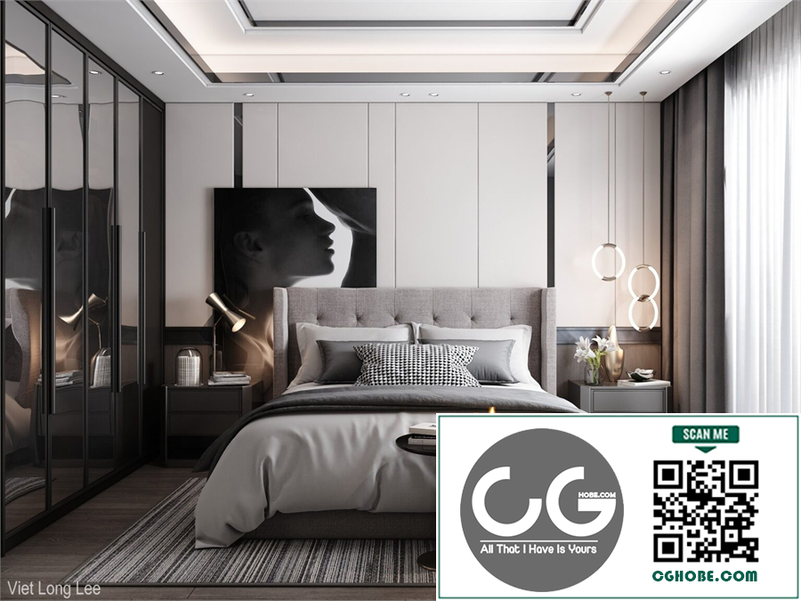 3D Interior Scenes File 3dsmax Model Bedroom 454 By Viet Long Lee