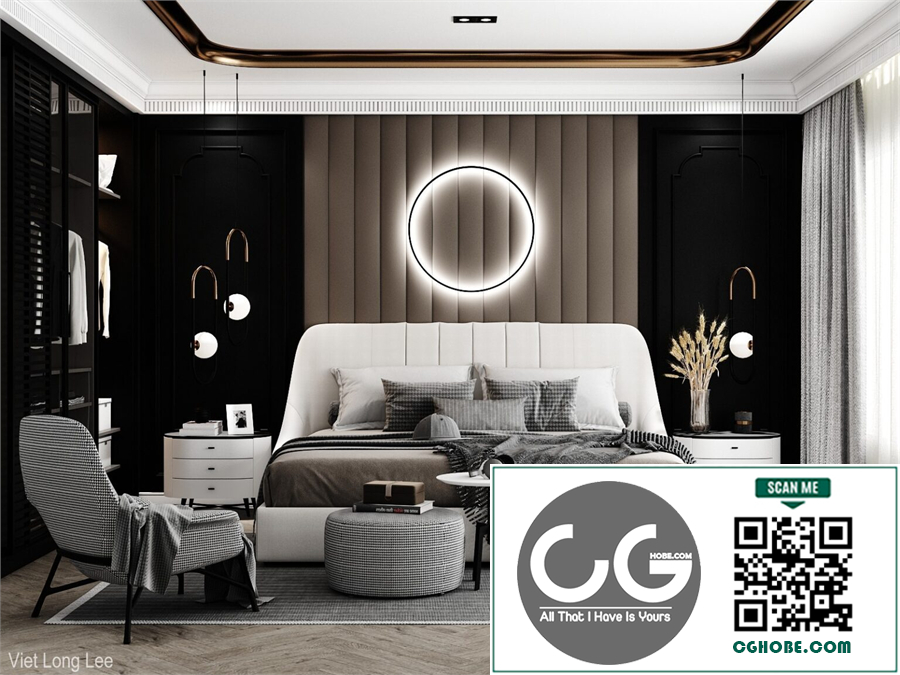 3D Interior Scenes File 3dsmax Model Bedroom 461 By Viet Long Lee