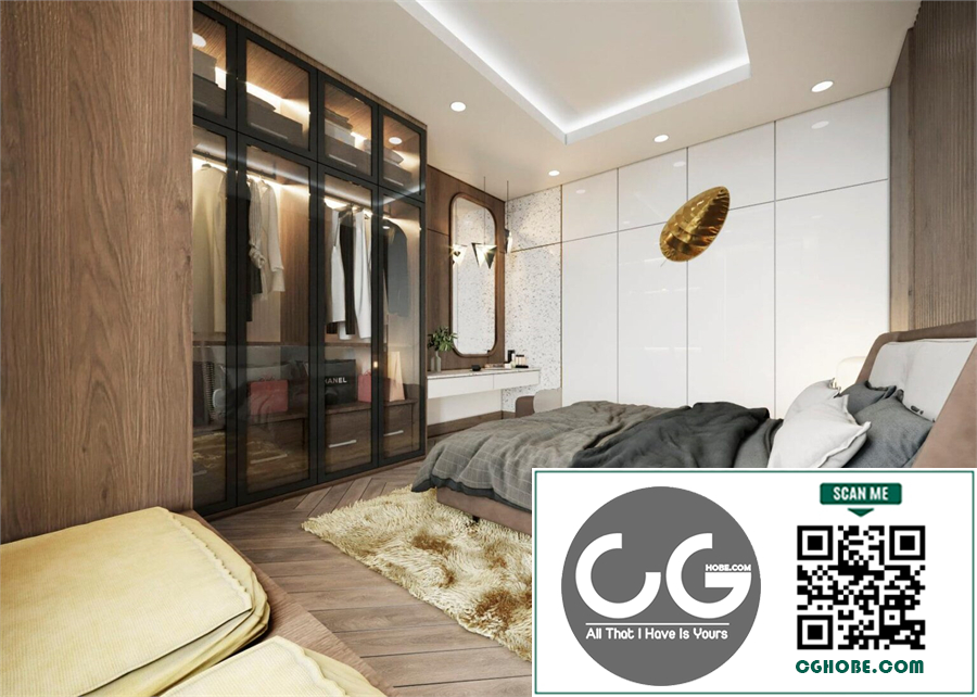 3D Interior Scenes File 3dsmax Model Bedroom 481 by Ho Quoc Tuan