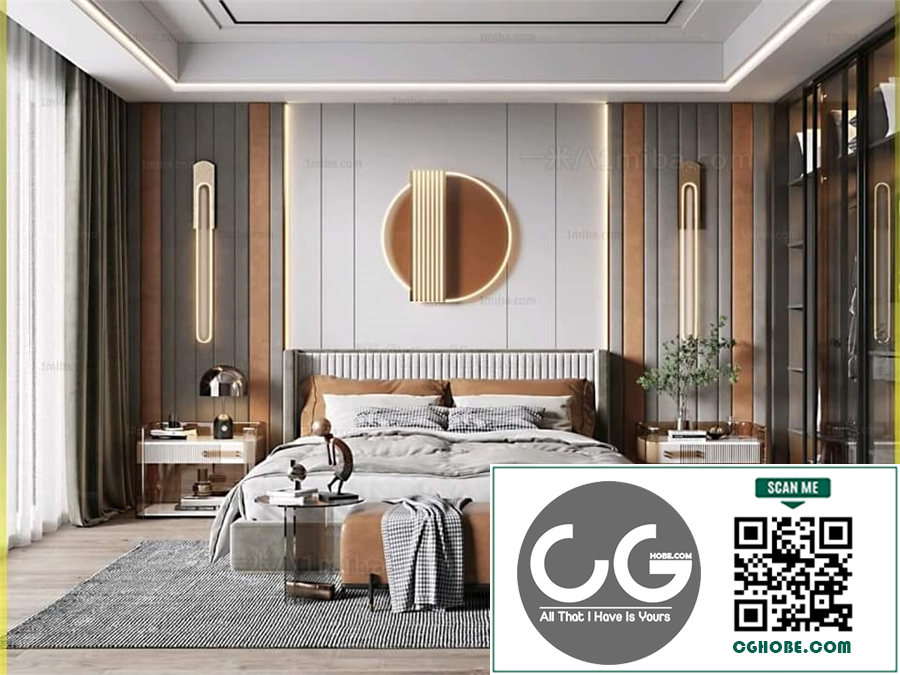 3D Interior Scenes File 3dsmax Model Bedroom 485 Free Download