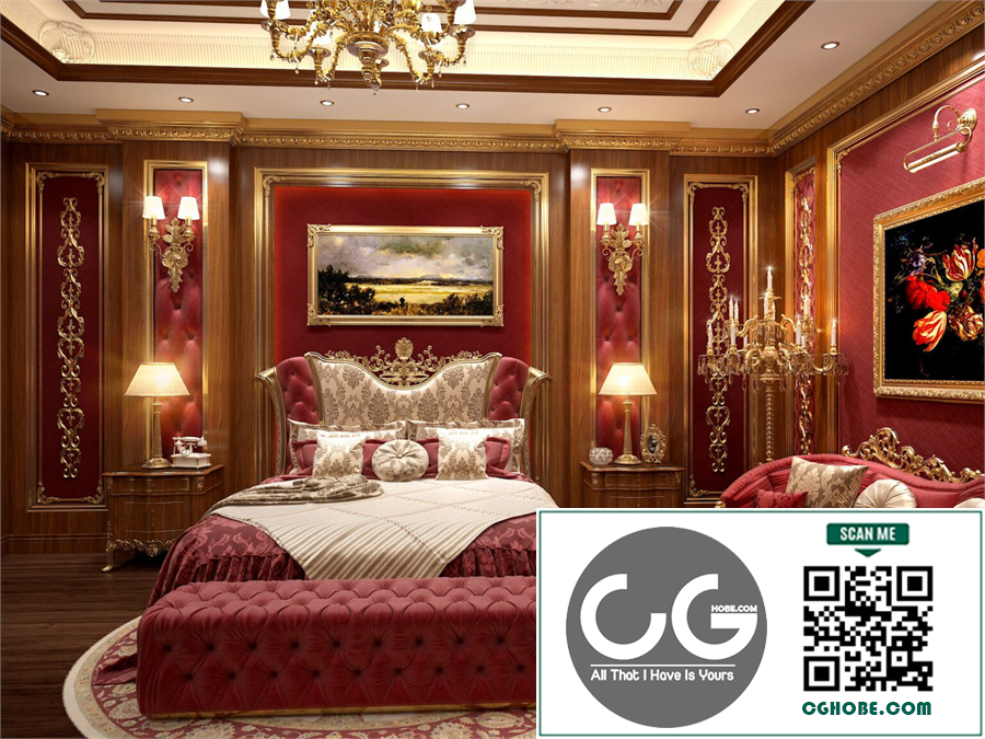 3D Interior Scenes File 3dsmax Model Bedroom 487 by Lan Nguyen