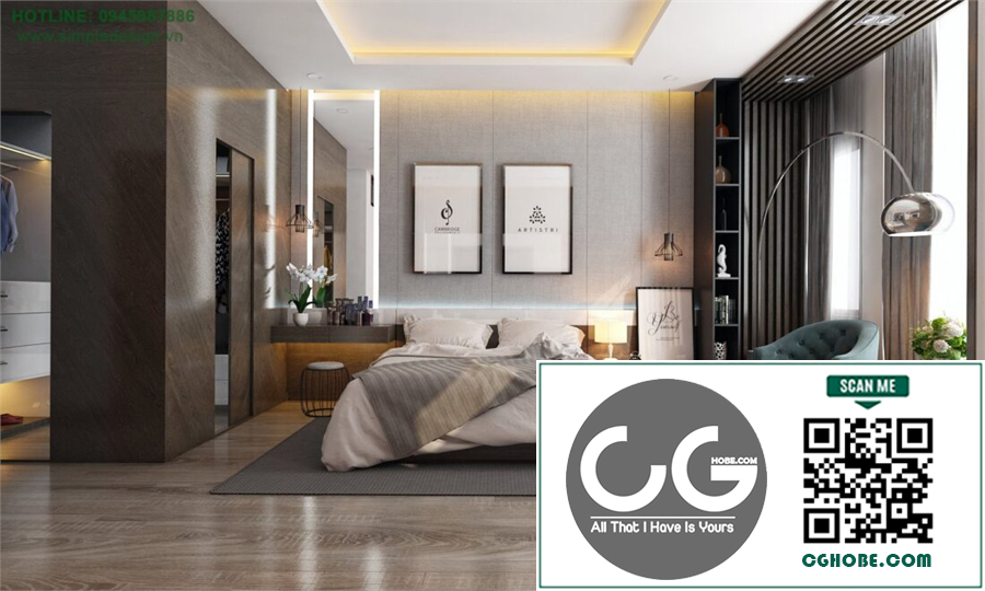 3D Interior Scenes File 3dsmax Model Bedroom 518 Free Download