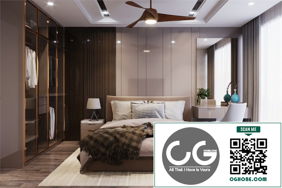 3D Interior Scenes File 3dsmax Model Bedroom 557 Free Download
