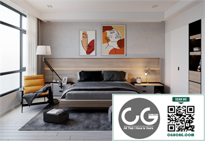3D Interior Scenes File 3dsmax Model Bedroom 558 by Hoang Tran