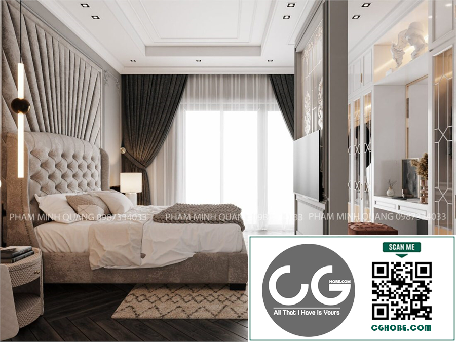 3D Interior Scenes File 3dsmax Model Bedroom 589 By Pham Minh Quang