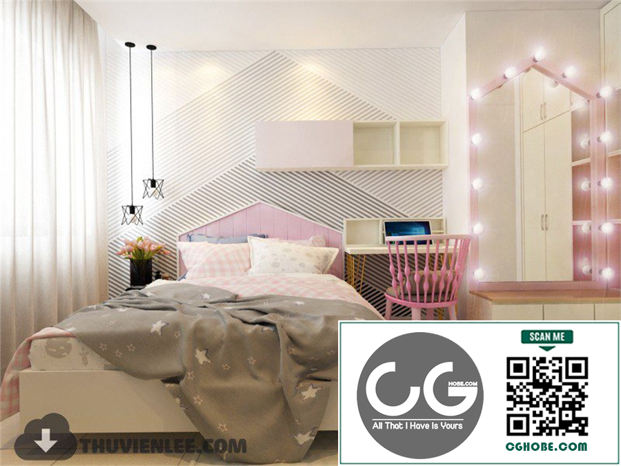 3D Interior Scenes File 3dsmax Model Bedroom Girls 479