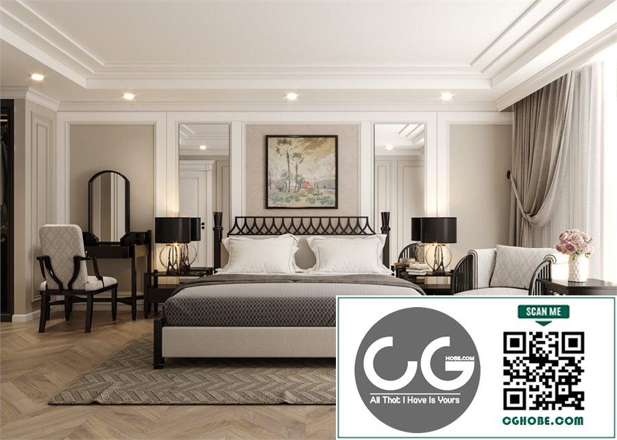 3D Interior Scenes File 3dsmax Model Bedroom Master 491 By Kien Nguyen
