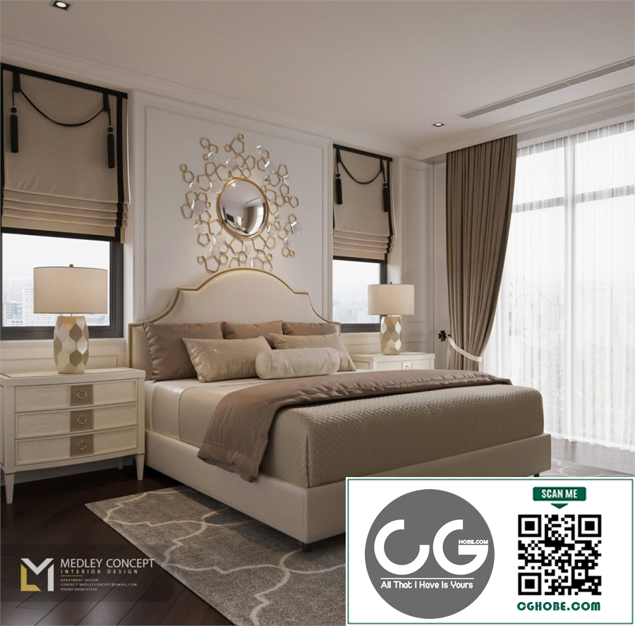 Download Free 3D Interior Bedroom Model By Truong Bao Yen