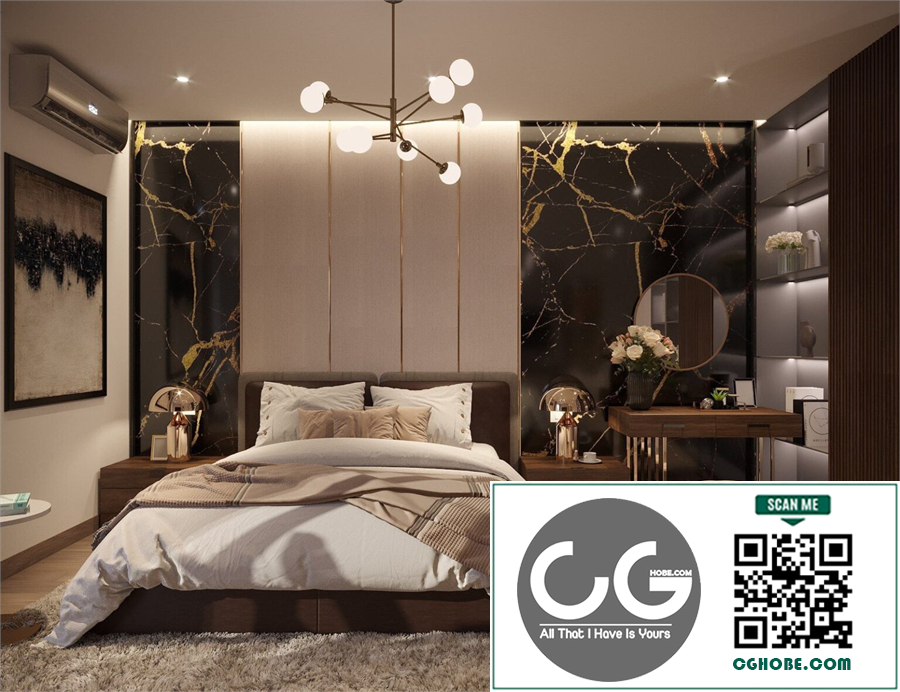 3D Interior Bedroom Model For Free Download by Lua Nguyen