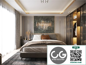 3D Interior Bedroom Model Download by Mai Long