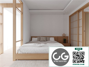 3D Interior Bedroom Model Download by Quang Pham