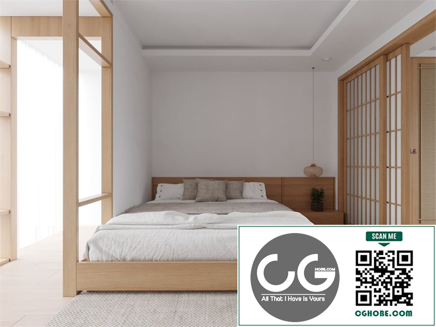 3D Interior Bedroom Model Download by Quang Pham