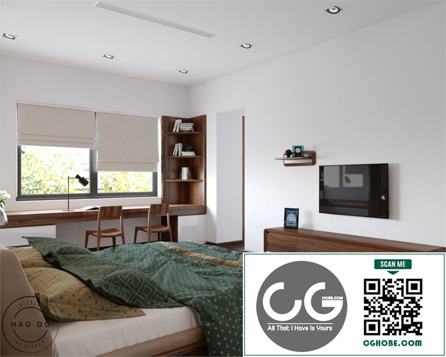 Download Free 3D Interior Bedroom Model