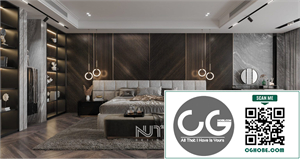 3D Interior Master Bedroom Model For Free Download by Nguyen Ngoc Tung