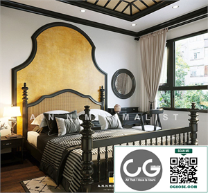 Download Free 3D Interior Indochine Bedroom By An Ngoc
