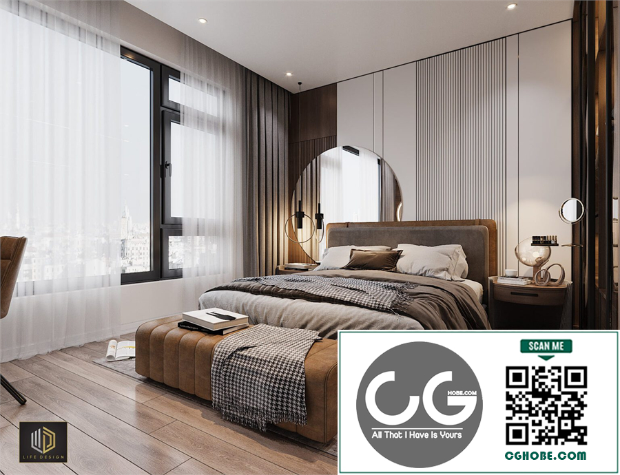 Download Free 3D Interior Bedroom Model by Linh Kts