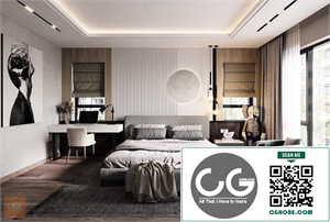 3D Bedroom Interior Model Download by Huyen Dang