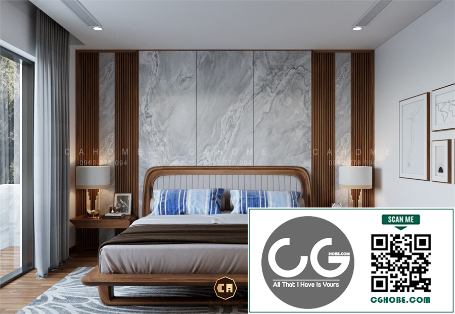 Free 3D BedRoom Interior Model Download by Nguyen Van Chinh