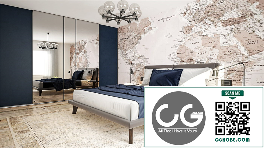 Bedroom Navy – Free 3D Scene from Express Planning
