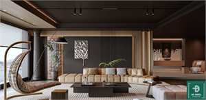 3D Model of Living Room Interior For Free Download