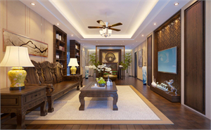 Free 3D Indochine Living Room Interior Model Download