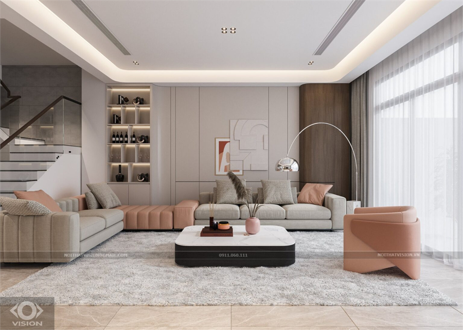 Free 3D Living Room- Kitchen Interior Model Download by Bui Hai Lich