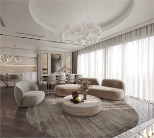  Free 3D Living Room- Kitchen Interior Model Download by Hien Hien
