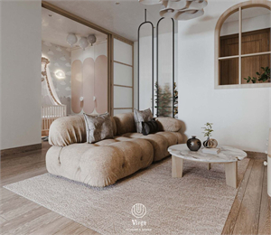 Free 3D Living Room- Kitchen Interior Model Download by Yen