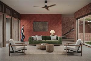 Free 3D Living Room- Kitchen Interior Model Download by Duong Tran