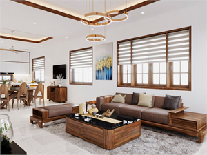 Free 3D Living Room- Kitchen Interior Model Download by Mai Long