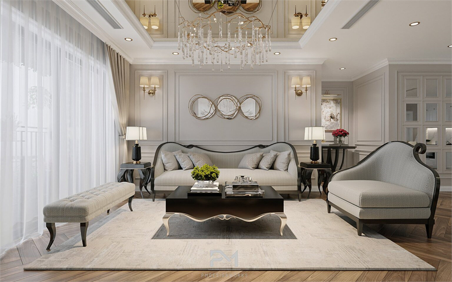 Free 3D Living Room- Kitchen Interior Model Download by Phong Mai BK