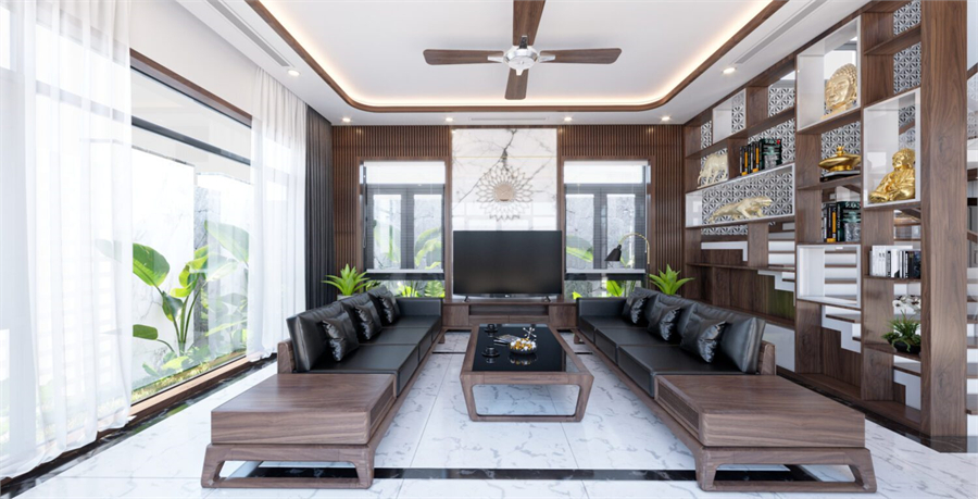 Download Free 3D Living Room- Kitchen Interior Model By Tuyet Nhung
