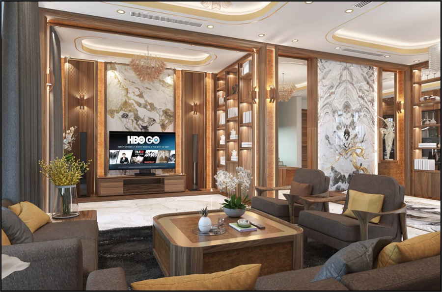 Download Free 3D Living Room- Kitchen Interior Model By Thanh