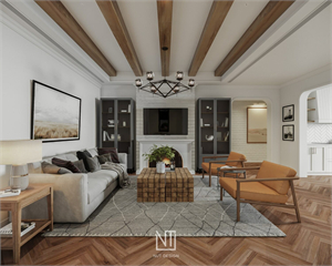 Download Free 3D Living Room- Kitchen Interior Model By Nguyen Ngoc Tung